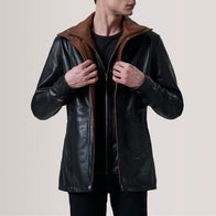 Connor Black Leather Coat by Dash Racegear - men Jacket view 1