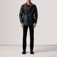 Connor Black Leather Coat by Dash Racegear - men Jacket view 2