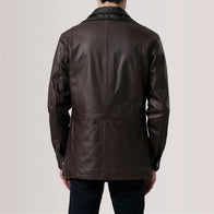 Connor Maroon Leather Coat by Dash Racegear - men Jacket view 4