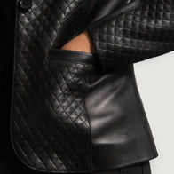 Cora Quilted Black Leather Blazer by Dash Racegear - women Jacket view 4