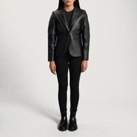 Cora Quilted Black Leather Blazer by Dash Racegear - women Jacket view 5