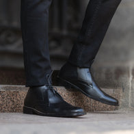 Corry Chukka Black Leather Boots by Dash Racegear - men Leather Shoes view 9