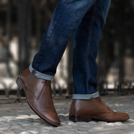 Corry Chukka Brown Leather Boots by Dash Racegear - men Leather Shoes view 10