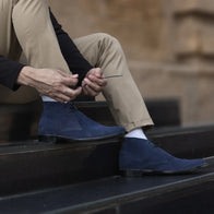 Corry Chukka Midnight Blue Suede Leather Boots by Dash Racegear - men Leather Shoes view 10