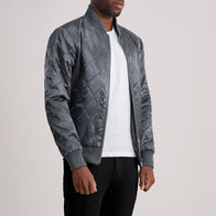 Danson Quilted Grey Varsity Jacket by Dash Racegear - men Jacket view 2