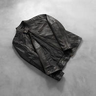 Dean Black Leather Biker Jacket by Dash Racegear - men Jacket view 8