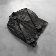 Dean Black Leather Biker Jacket by Dash Racegear - men Jacket view 8