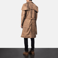 Deux Brown Leather Duster by Dash Racegear - men Jacket view 3