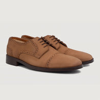 Dirk Brogues Derby Brown Nubuck Leather Shoes by Dash Racegear - men Leather Shoes view 1