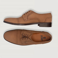 Dirk Brogues Derby Brown Nubuck Leather Shoes by Dash Racegear - men Leather Shoes view 3