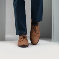 Dirk Brogues Derby Brown Nubuck Leather Shoes by Dash Racegear - men Leather Shoes view 7