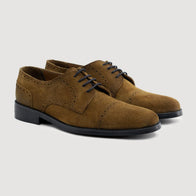 Dirk Brogues Derby Brown Suede Leather Shoes - StudGuard by Dash Racegear - men Leather Shoes view 1