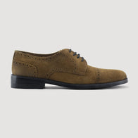 Dirk Brogues Derby Brown Suede Leather Shoes - StudGuard by Dash Racegear - men Leather Shoes view 2