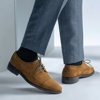 Dirk Brogues Derby Brown Suede Leather Shoes - StudGuard by Dash Racegear - men Leather Shoes view 8