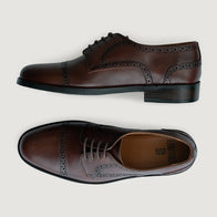 Dirk Brogues Derby Burnished Brown Leather Shoes by Dash Racegear - men Leather Shoes view 3