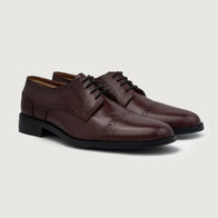 Dirk Brogues Derby Maroon Leather Shoes by Dash Racegear - men Leather Shoes view 1