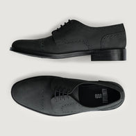 Dirk Brogues Derby Matte Black Nubuck Leather Shoes - StudGuard by Dash Racegear - men Leather Shoes view 3