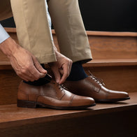 Dirk Brogues Derby Tan Leather Shoes by Dash Racegear - men Leather Shoes view 9