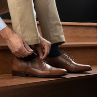 Dirk Brogues Derby Tan Leather Shoes by Dash Racegear - men Leather Shoes view 9