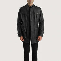 Dolf Black Leather Jacket by Dash Racegear - men Jacket view 1