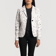 Donna Blake White Leather Blazer by Dash Racegear - women Jacket view 3