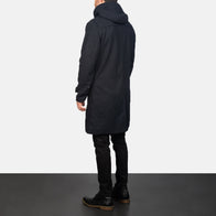 Drake Black Wool Hooded Duffle Coat by Dash Racegear - men Jacket view 5