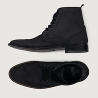 Duster Brogues Derby Black Nubuck Leather Boots by Dash Racegear - men Leather Shoes view 4