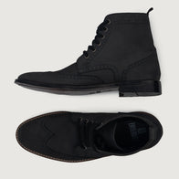 Duster Brogues Derby Black Nubuck Leather Boots by Dash Racegear - men Leather Shoes view 4