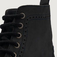 Duster Brogues Derby Black Nubuck Leather Boots by Dash Racegear - men Leather Shoes view 5