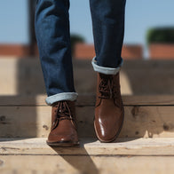 Duster Brogues Derby Brown Leather Boots by Dash Racegear - men Leather Shoes view 6