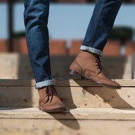Duster Brogues Derby Oil Pull-up Brown Leather Boots by Dash Racegear - men Leather Shoes view 10