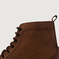 Duster Brogues Derby Oil Pull-up Brown Leather Boots by Dash Racegear - men Leather Shoes view 4