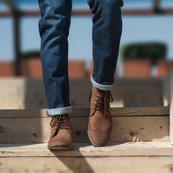 Duster Brogues Derby Oil Pull-up Brown Leather Boots by Dash Racegear - men Leather Shoes view 7