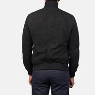 Eaton Black Suede Bomber Jacket by Dash Racegear - men Jacket view 6