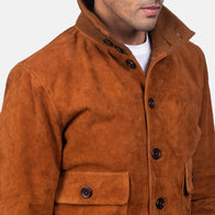 Eaton Brown Suede Bomber Jacket by Dash Racegear - men Jacket view 5