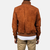 Eaton Brown Suede Bomber Jacket by Dash Racegear - men Jacket view 6