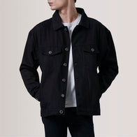 Eddie Black Oversized Denim Trucker Jacket by Dash Racegear - men Jacket view 1