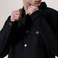 Eddie Black Oversized Denim Trucker Jacket by Dash Racegear - men Jacket view 6
