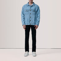 Eddie Light Blue Oversized Denim Trucker Jacket by Dash Racegear - men Jacket view 2