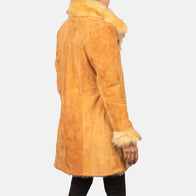 Erica Shearling Beige Leather Coat by Dash Racegear - women Jacket view 5