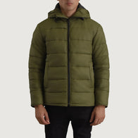 Erico Green Hooded Puffer Jacket by Dash Racegear - men Jacket view 1