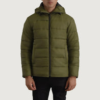 Erico Green Hooded Puffer Jacket by Dash Racegear - men Jacket view 1