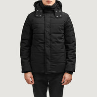 Exton Black Hooded Down Puffer Jacket by Dash Racegear - men Jacket view 1