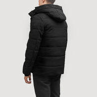Exton Black Hooded Down Puffer Jacket by Dash Racegear - men Jacket view 5