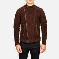 Faisor Mocha Suede Biker Jacket by Dash Racegear - men Jacket view 4