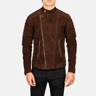 Faisor Mocha Suede Biker Jacket by Dash Racegear - men Jacket view 4