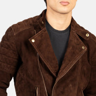 Faisor Mocha Suede Biker Jacket by Dash Racegear - men Jacket view 6