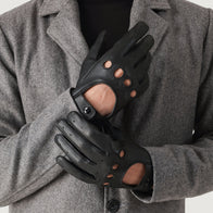 Ferdinand Black Leather Driving Gloves by Dash Racegear - men Leather Accessories view 5