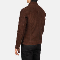 Fernando Quilted Brown Suede Biker Jacket by Dash Racegear - men Jacket view 5