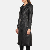 Fixon Hooded Black Trench Coat by Dash Racegear - women Jacket view 4